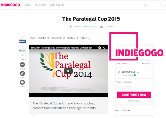 Paralegal Cup on IndieGoGo