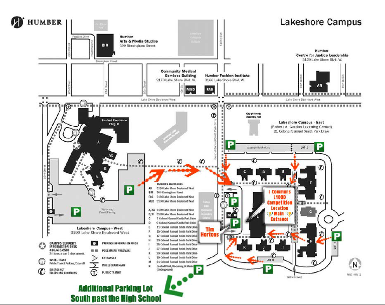 Humber College Parking Map