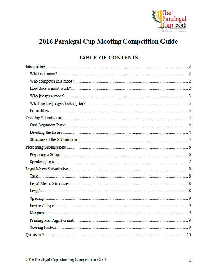 2016 Competition Guidelines