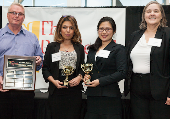 2015 Paralegal Cup Michael Turvey Memorial Award Finalists, Jenous Lorestani and Cathy Tang - Seneca College