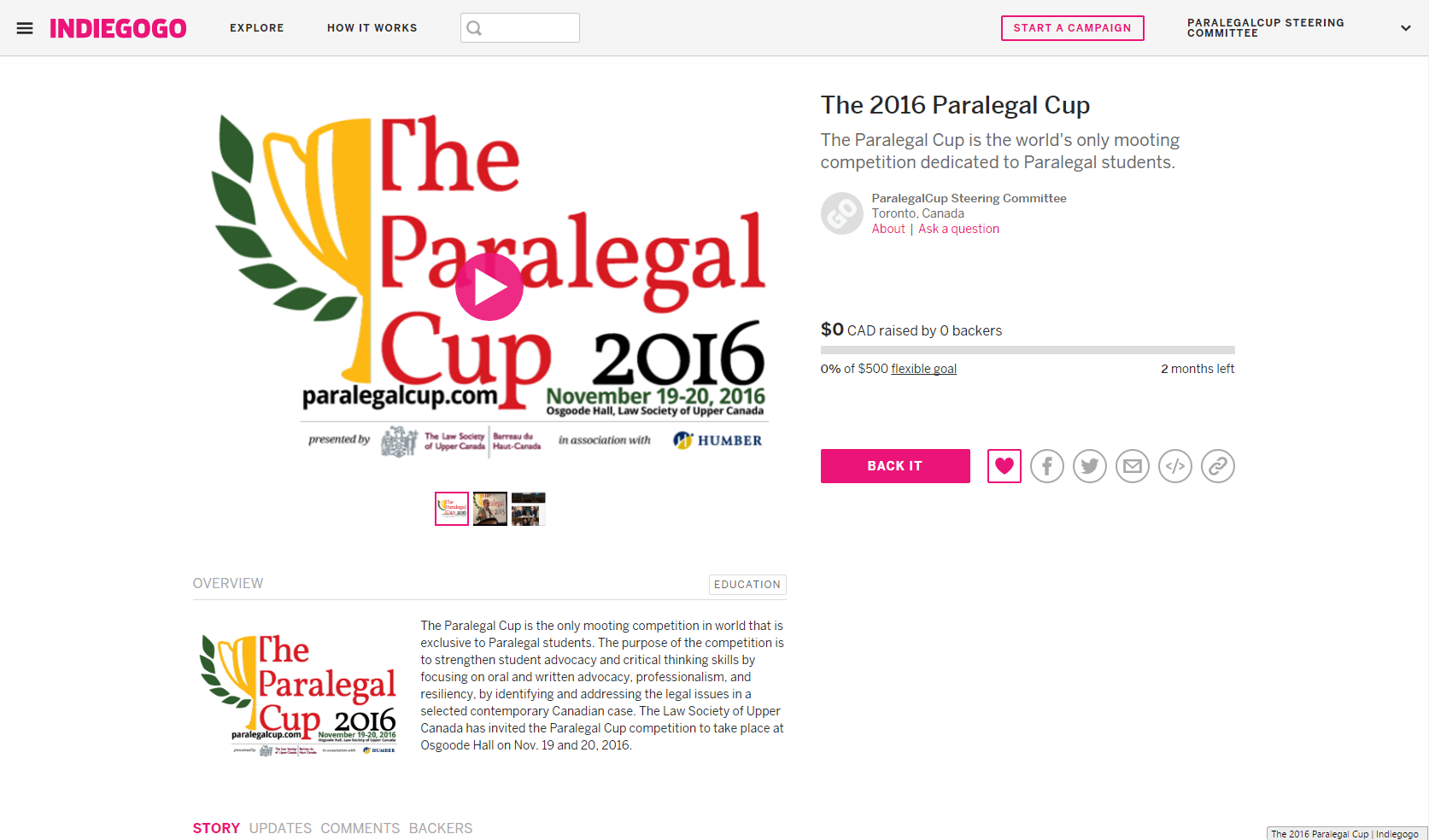 Crowdfunding Campaign