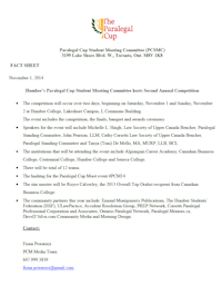 Paralegal Cup Fact Sheet
