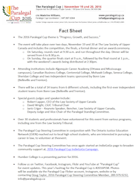 Paralegal Cup Fact Sheet